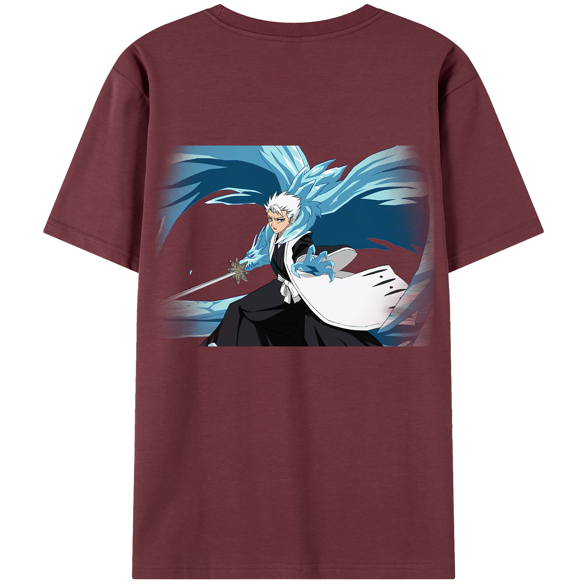 （画像用） ブリーチ 日番谷冬獅郎（ひつがや とうしろう） BLEACH Hitsugaya Toushirou 綿100％半袖Tシャツ（背面プリント）